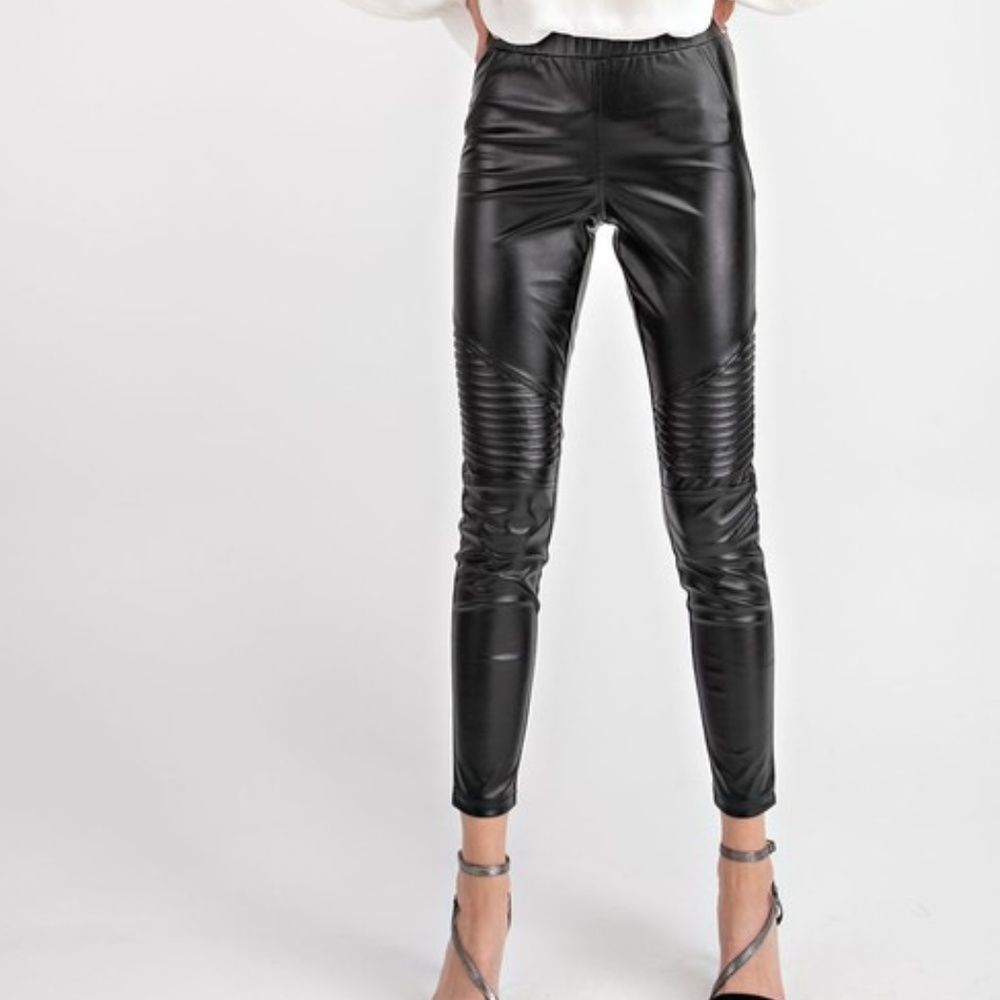 Vegan/Faux Leather Moto Leggings